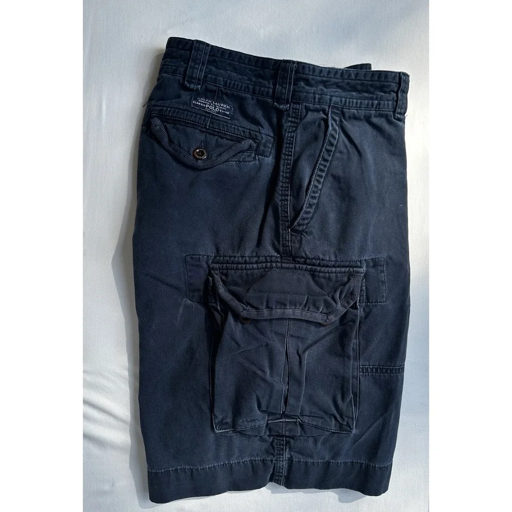 Vintage Polo Ralph Lauren Cargo Shorts Mens 38 Navy Military 9.5
